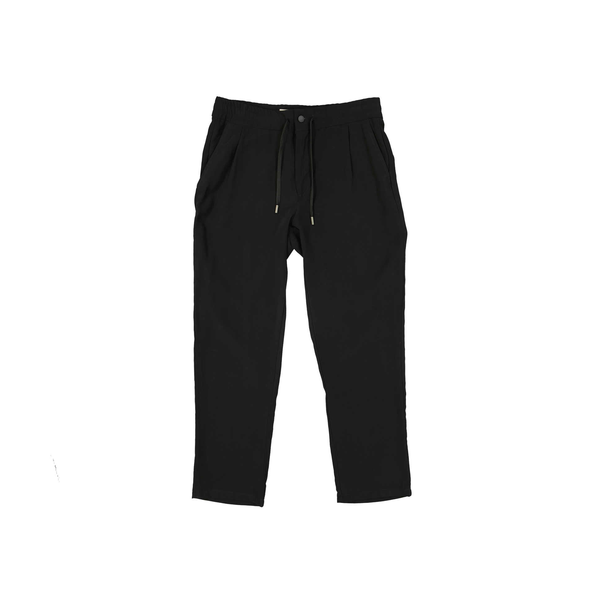 mens elevated athleisure black tencel cotton trousers slacks front pleat waistband streetwear fashion south africa